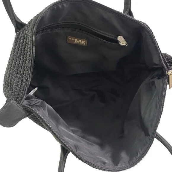 The SAK Elliot Lucca Collection Handback Black Crotchet Shoulder Bag Purse - Picture 5 of 15